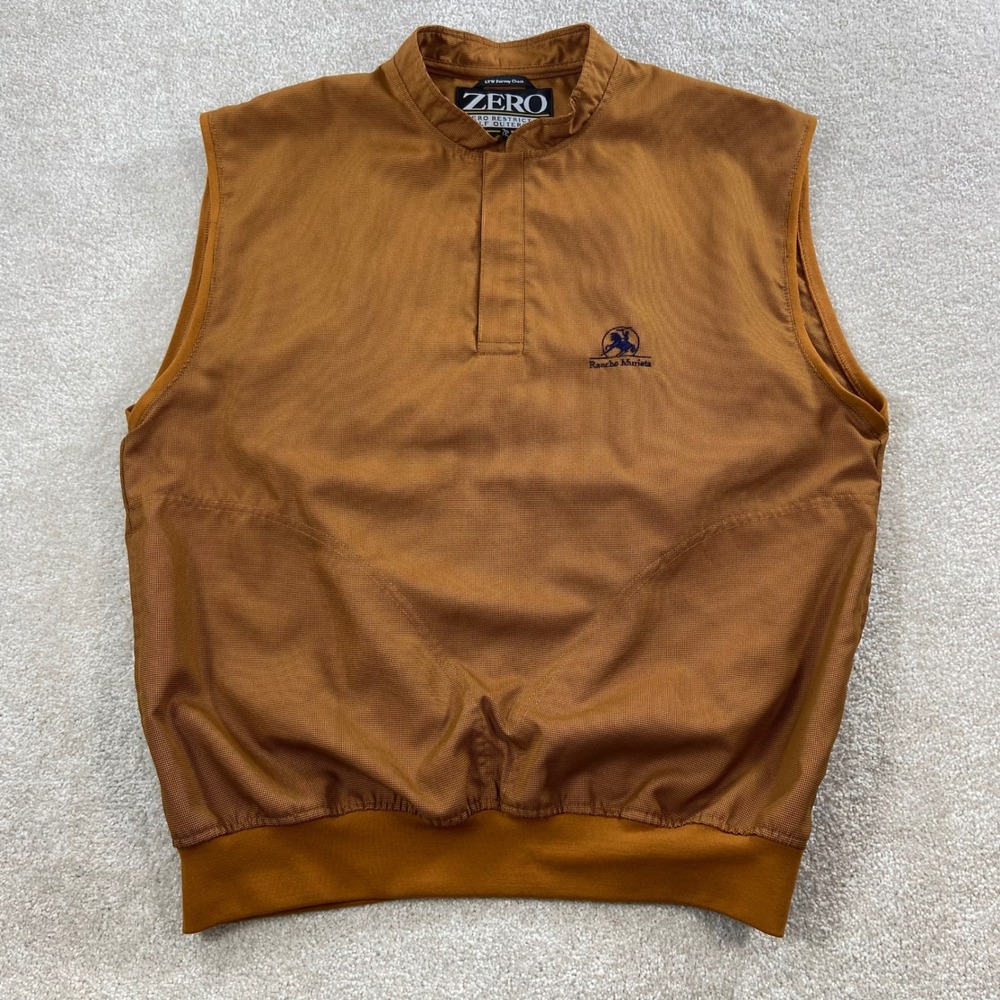 Zero Restriction Golf Vest Mens M Brown LTW Fairway Check Rancho Murieta